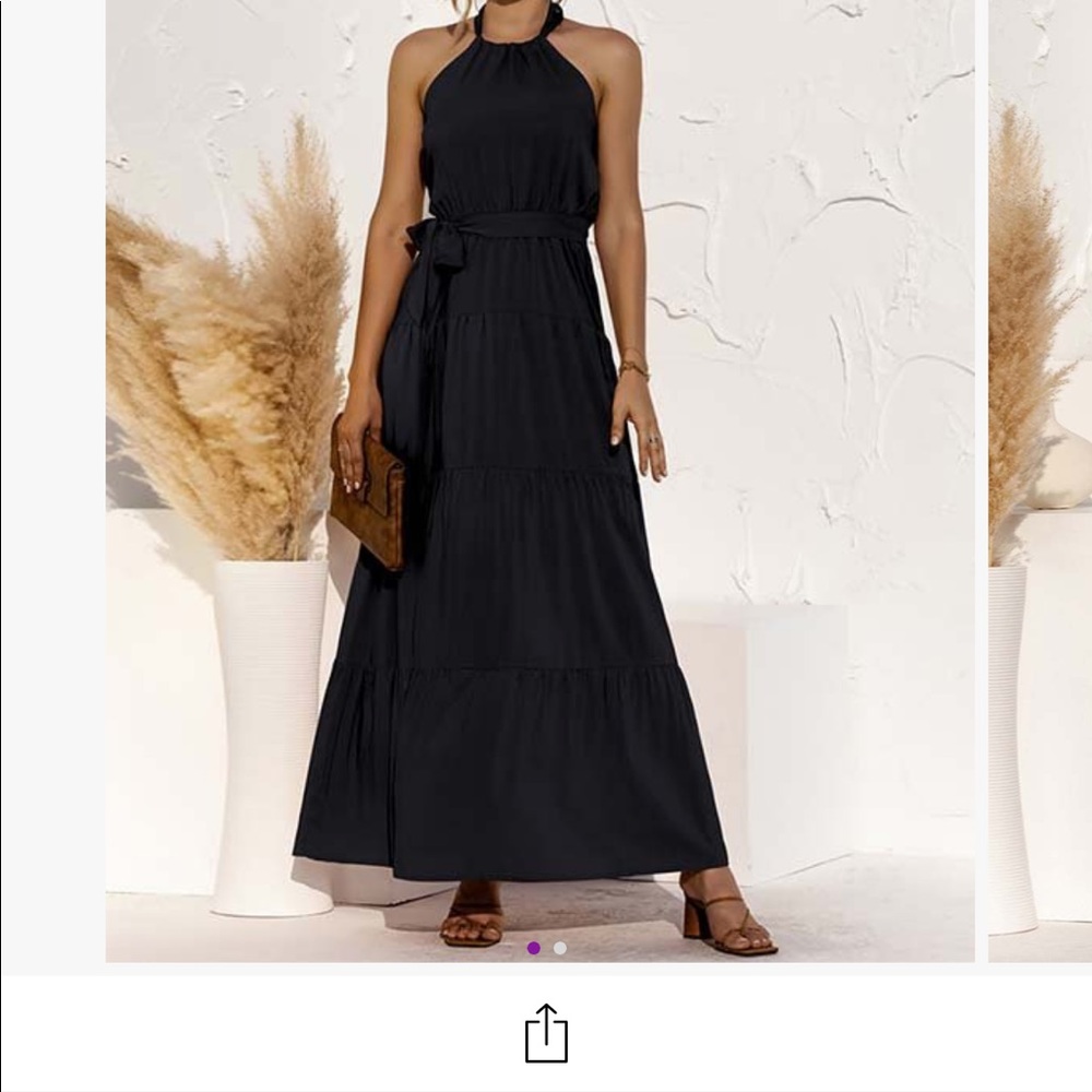 Black halter maxi dress